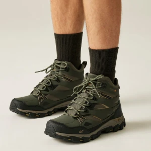 Regatta   Buty męskie trekkingowe wysokie z membraną Holcombe III Zielony, Rozmiar: