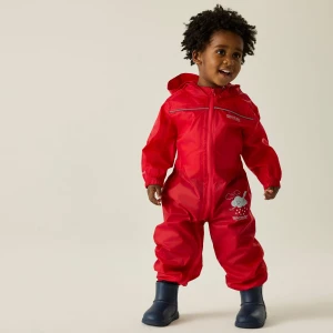Regatta   Kombinezon dziecięcy przeciwdeszczowy Puddle IV Czerwony, Rozmiar: