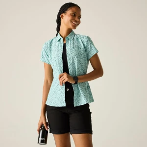 Regatta   Koszula damska z krótkim rękawem Mindano VIII Zielony, Rozmiar: