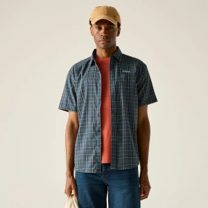 Regatta   Koszula męska z krótkim rękawem Begarno Niebieski, Rozmiar: