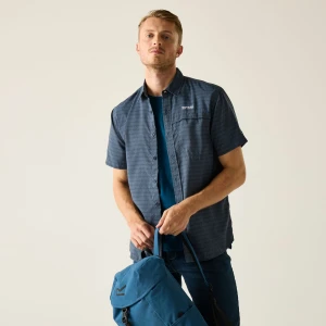 Regatta   Koszula męska z krótkim rękawem Mindano Niebieski, Rozmiar: