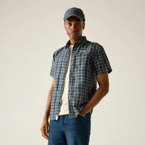 Regatta   Koszula męska z krótkim rękawem Mindano Niebieski, Rozmiar: