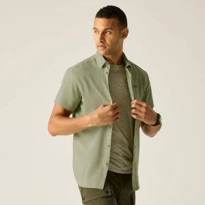 Regatta   Koszula męska z krótkim rękawem Travel Light przeciw insektom Zielony, Rozmiar: