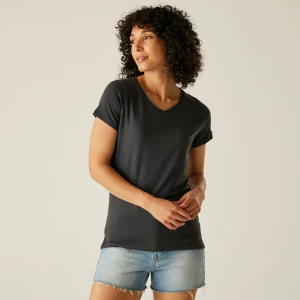 Regatta   Koszulka damska Elkie V-Neck Szary, Rozmiar: