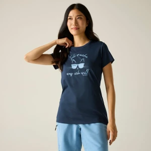 Regatta   Koszulka damska Fingal Slogan Niebieski, Rozmiar: