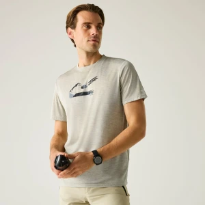 Regatta   Koszulka męska Fingal Graphic Beżowe, Rozmiar: