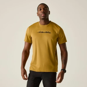 Regatta   Koszulka męska Fingal Slogan Brązowy, Rozmiar: