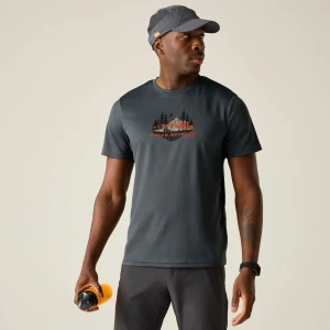 Regatta   Koszulka męska Fingal Slogan Szary, Rozmiar: