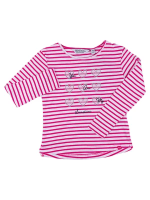 Regatta Koszulka "Peppa Stripe Tee" w kolorze biało-różowym rozmiar: 110