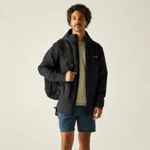 Regatta   Kurtka męska przeciwdeszczowa z membraną Oklarna Czarny, Rozmiar: