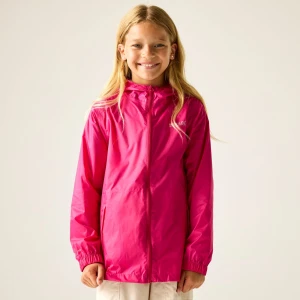 Regatta   Kurtka przeciwdeszczowa dziecięca wiosenna kieszonkowa Pack It III Różowy, Rozmiar:
