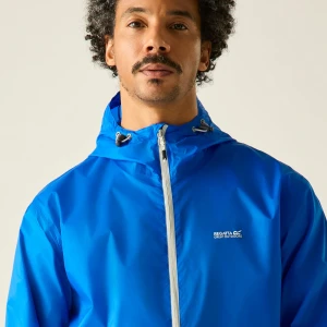 Regatta   Kurtka przeciwdeszczowa męska wiosenna kieszonkowa Pack It III Niebieski, Rozmiar: