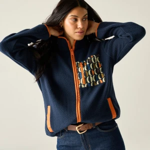Regatta Orla Kiely Polar damski rozsuwany Printed Borg Niebieski