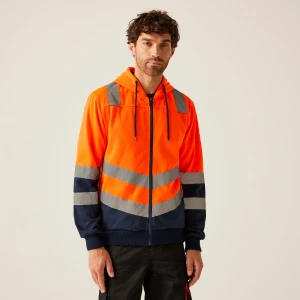 Regatta Professional Męska bluza z kapturem odblaskowa Hoodie Pomarańczowy, Rozmiar: