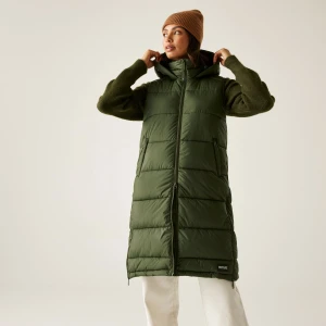 Regatta Regatta Kamizelka damska pikowana długa Ganella Zielony, Rozmiar: