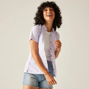 Regatta Regatta Koszula damska z krótkim rękawem Mindano VIII Fioletowy, Rozmiar: