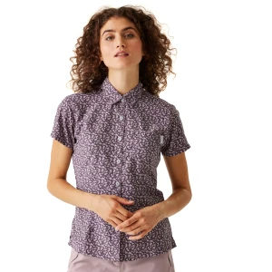 Regatta Regatta Koszula damska z krótkim rękawem Mindano VIII Fioletowy, Rozmiar: