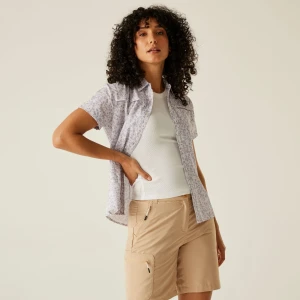 Regatta Regatta Koszula damska z krótkim rękawem Travel Packaway przeciw insektom Fioletowy, Rozmiar: