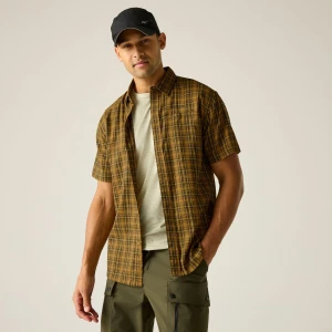 Regatta Regatta Koszula męska z krótkim rękawem Begarno Brązowy, Rozmiar: