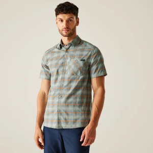 Regatta Regatta Koszula męska z krótkim rękawem Begarno Szary, Rozmiar: