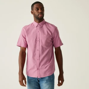 Regatta Regatta Koszula męska z krótkim rękawem Loran Różowy, Rozmiar:
