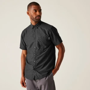 Regatta Regatta Koszula męska z krótkim rękawem Mindano IX Czarny, Rozmiar: