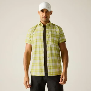 Regatta Regatta Koszula męska z krótkim rękawem Travel Light przeciw insektom Żółty, Rozmiar: