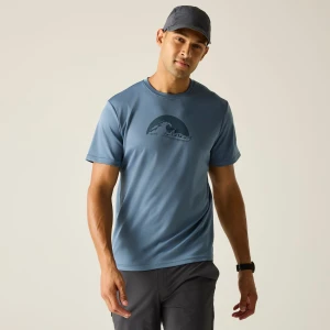 Regatta Regatta Koszulka męska Fingal Slogan Niebieski, Rozmiar: