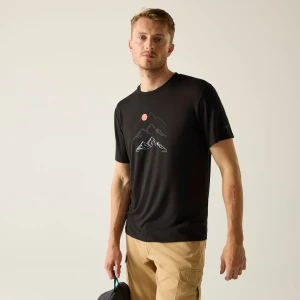 Regatta Regatta Koszulka męska Fingal Stretch Graphic Czarny, Rozmiar: