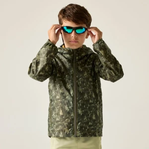 Regatta   Kurtka dziecięca przeciwdeszczowa Printed Lever II Zielony, Rozmiar: