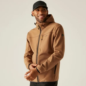 Regatta Regatta Kurtka męska softshell przeciwdeszczowy Ossek Brązowy, Rozmiar: