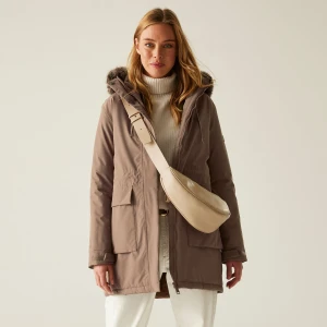 Regatta Regatta Płaszcz damski przejściowy ocieplany przeciwdeszczowy Sabinka Brązowy, Rozmiar: