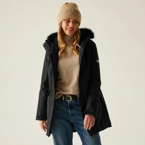 Regatta Regatta Płaszcz damski przejściowy ocieplany przeciwdeszczowy Sabinka Czarny, Rozmiar: