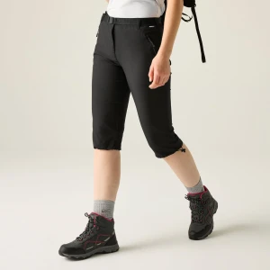 Regatta Regatta Spodnie damskie capri Xert Stretch Czarny, Rozmiar: