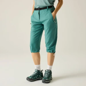 Regatta Regatta Spodnie damskie capri Xert Stretch Zielony, Rozmiar: