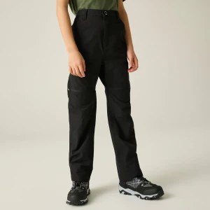 Regatta Spodnie dziecięce z odpinanymi nogawkami Jnr Highton Z/O Czarny, Rozmiar: