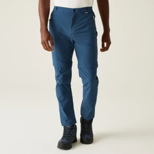 Regatta   Spodnie męskie z odpinaną nogawką Travel Light Packaway przeciw insektom Niebieski, Rozmiar: