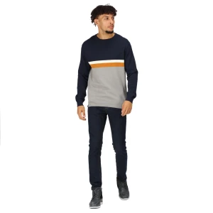 Regatta Sweter męski z dzianiny Kaelen Niebieski, Rozmiar: