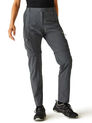 Regatta Spodnie funkcyjne Zipp-Off "Travel Light" w kolorze antracytowym rozmiar: 36