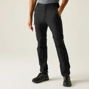 Regatta   Spodnie męskie z odpinanymi nogawkami Highton II Zip Off Czarny, Rozmiar: