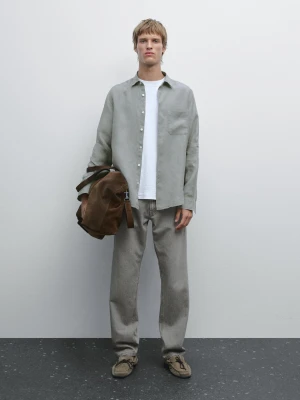 Regular Fit Pocket Shirt - Niebieski - - Massimo Dutti - Male