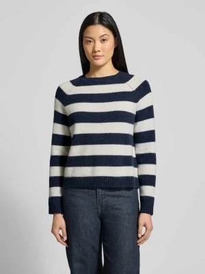 Regular Fit sweter z dzianiny z mieszanki alpaki model 'FEBISAN' Boss Granatowy