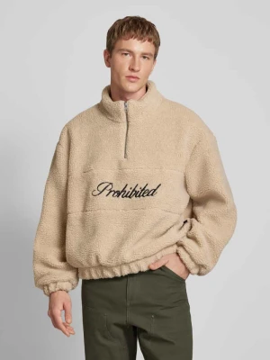 Regular Fit troyer z pluszu typu teddy model 'Woodford' PROHIBITED