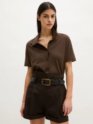 Regularny kardigan polo z krótkim rękawem Marc O'Polo