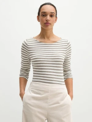 Regularny longsleeve w paski Marc O'Polo červená