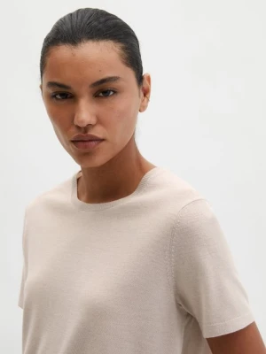 Regularny sweter z krótkim rękawem Marc O'Polo hnědá