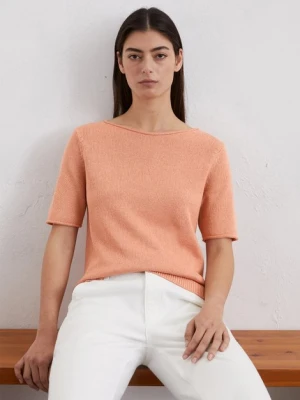 Regularny sweter z krótkim rękawem Marc O'Polo červená