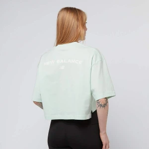 New Balance Reimagined Oversized Waist T-Shirt kobiety T-Shirty i Polo zielony rozmiar Odzież