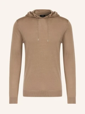 Reiss Bluza Z Kapturem Holland Z Wełny Merynosowej braun