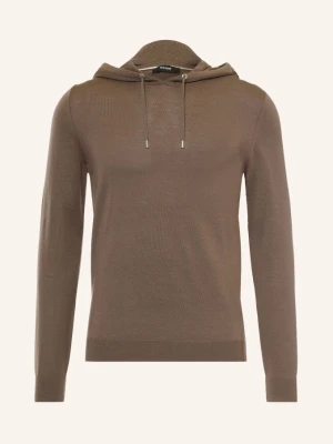 Reiss Bluza Z Kapturem Z Dzianiny Holland braun BRĄZOWY